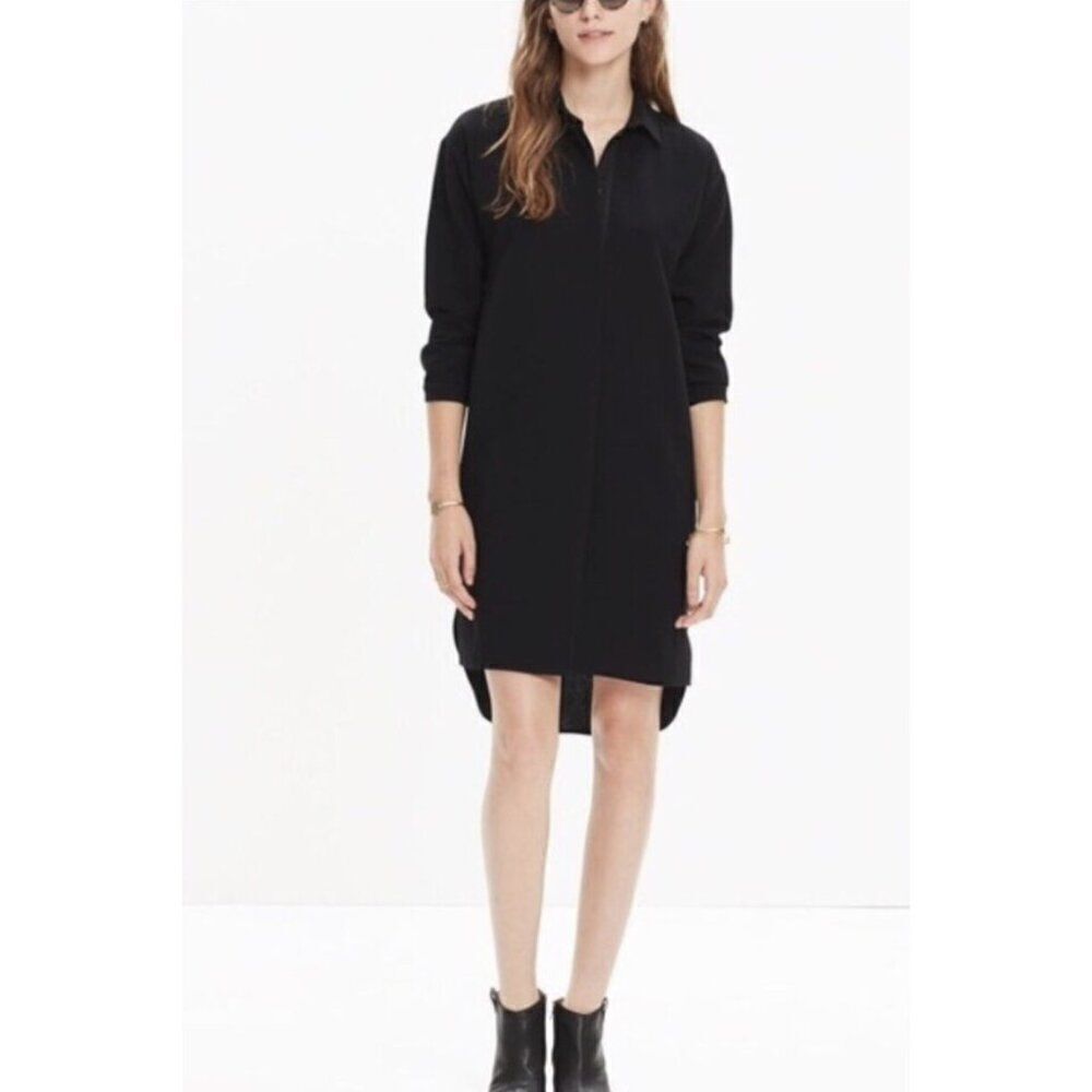 Madewell Moviehouse Shirtdress 3/4 Sleeve Women's XXS Black Style E1520 FA15 NWT